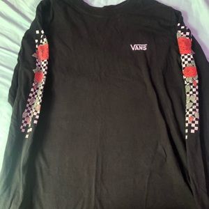 Vans long sleeve shirt w/ roses and checker design